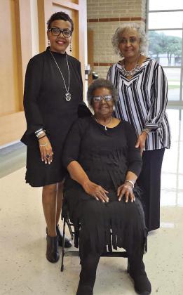 Arthur’s sisters who were at Saturday’s service are Deborah Bonds, right, Dorothy Cunnigham, center, and Faye Santellana, left.
